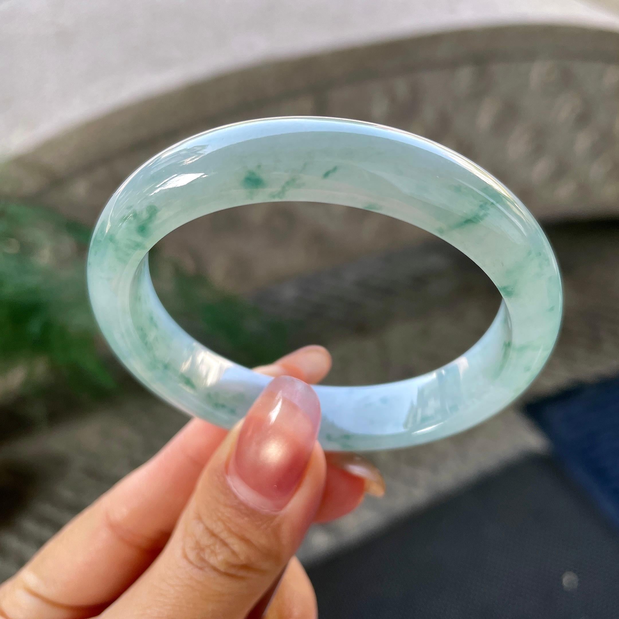 细糯种飘花贵妃手镯（54.1mm）（yc305674）