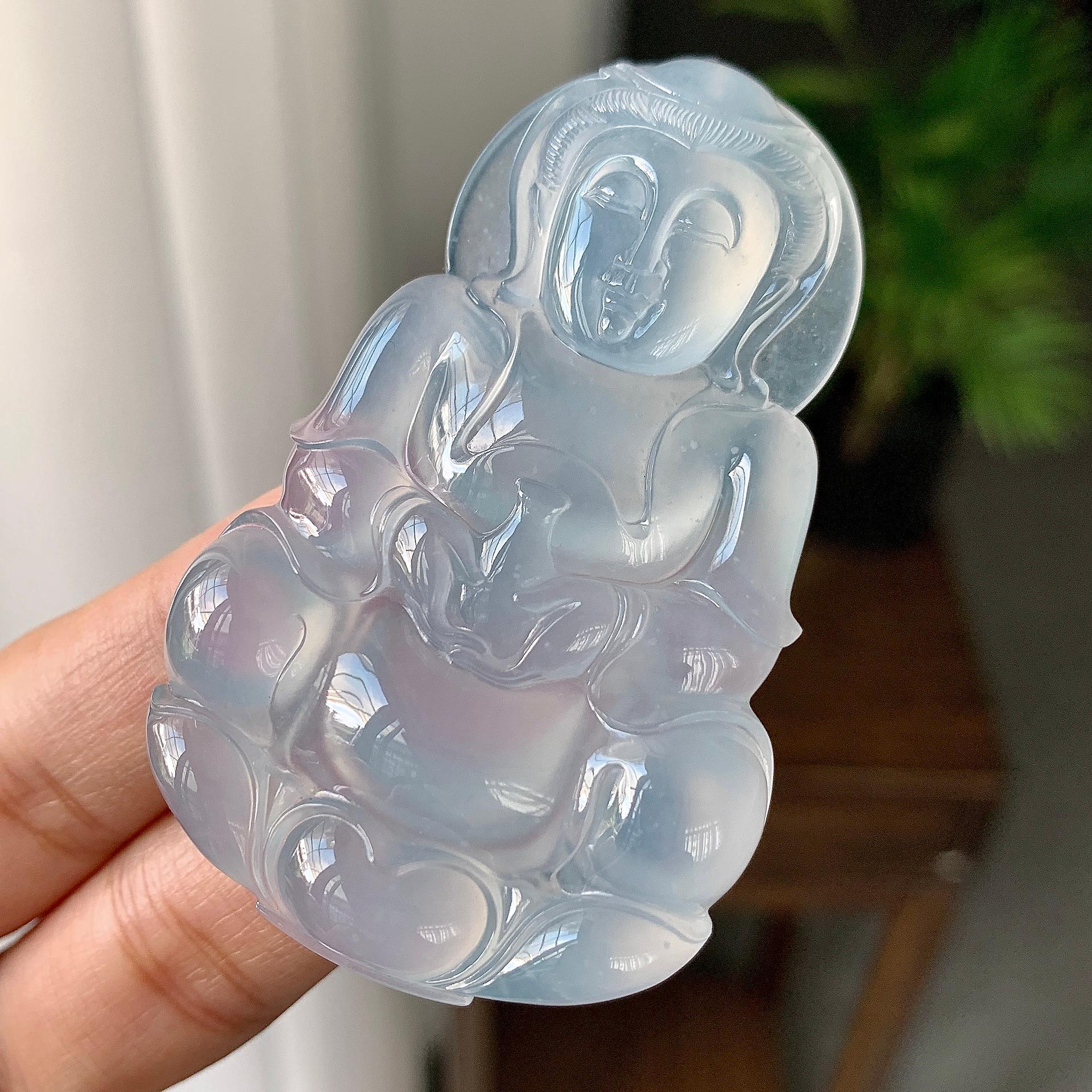 冰种无色观音挂件（yc246704）