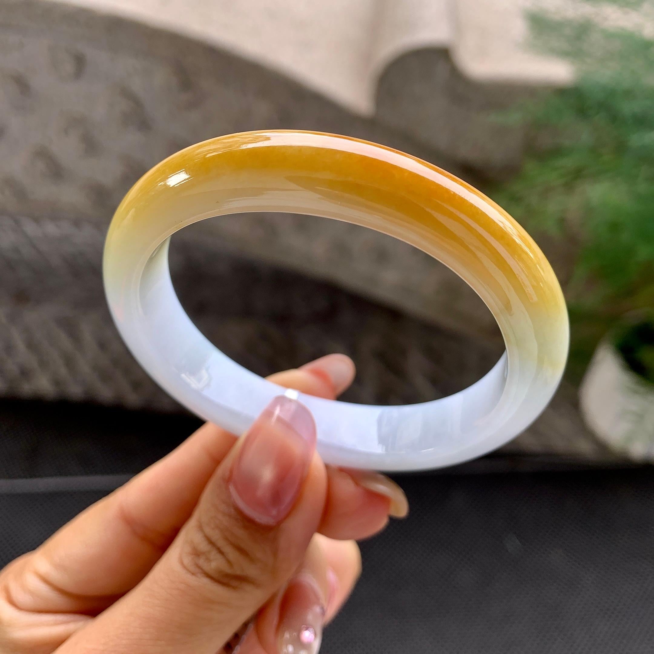 细糯种黄翡贵妃手镯（52.5mm）（yc288669）