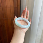 糯冰牛奶底飘花翡翠平安镯（62.8mm）（yc269677）