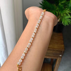 镀金镶细糯种无色手链（yc220688）