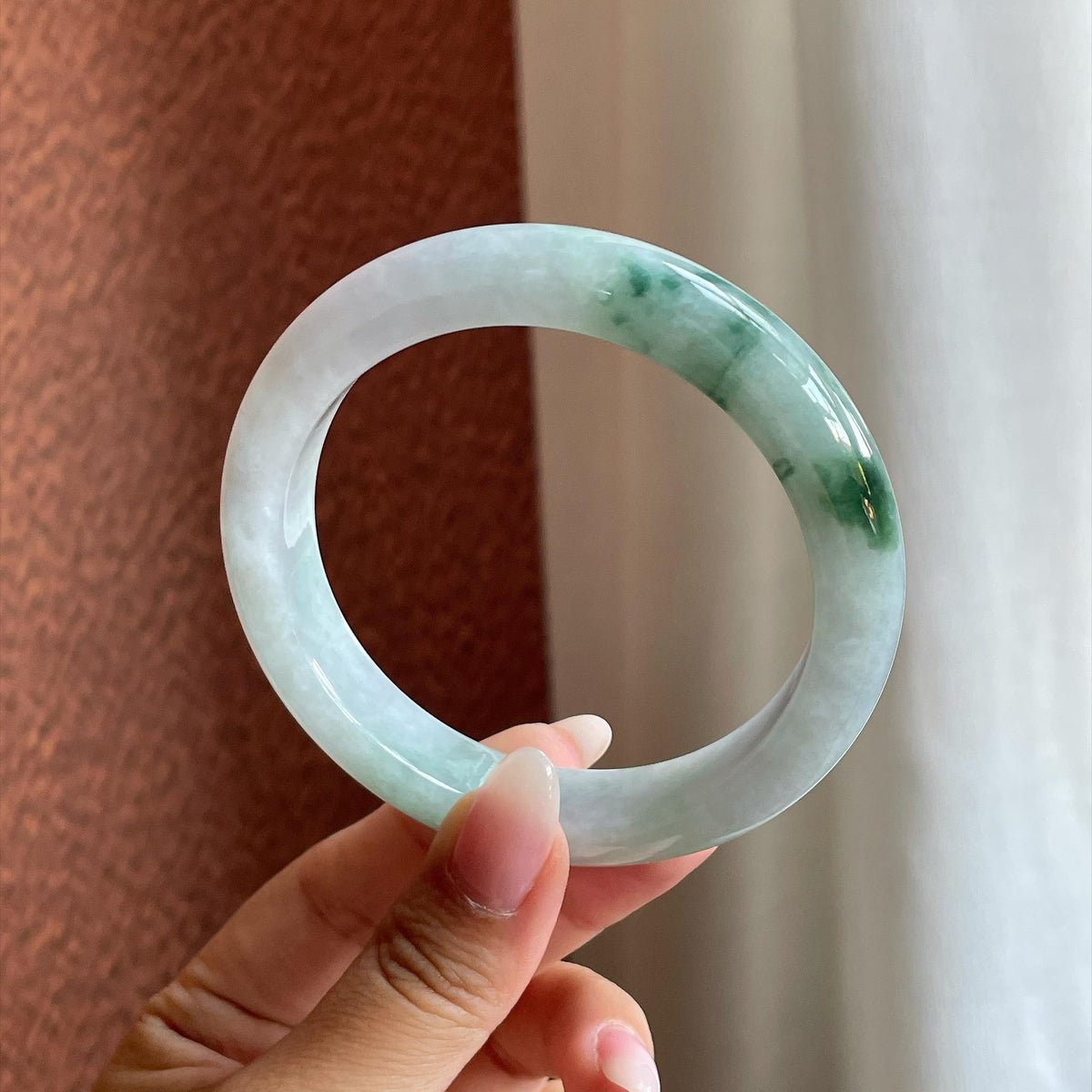 糯冰飘花正圈平安镯 59圈（yc729395）