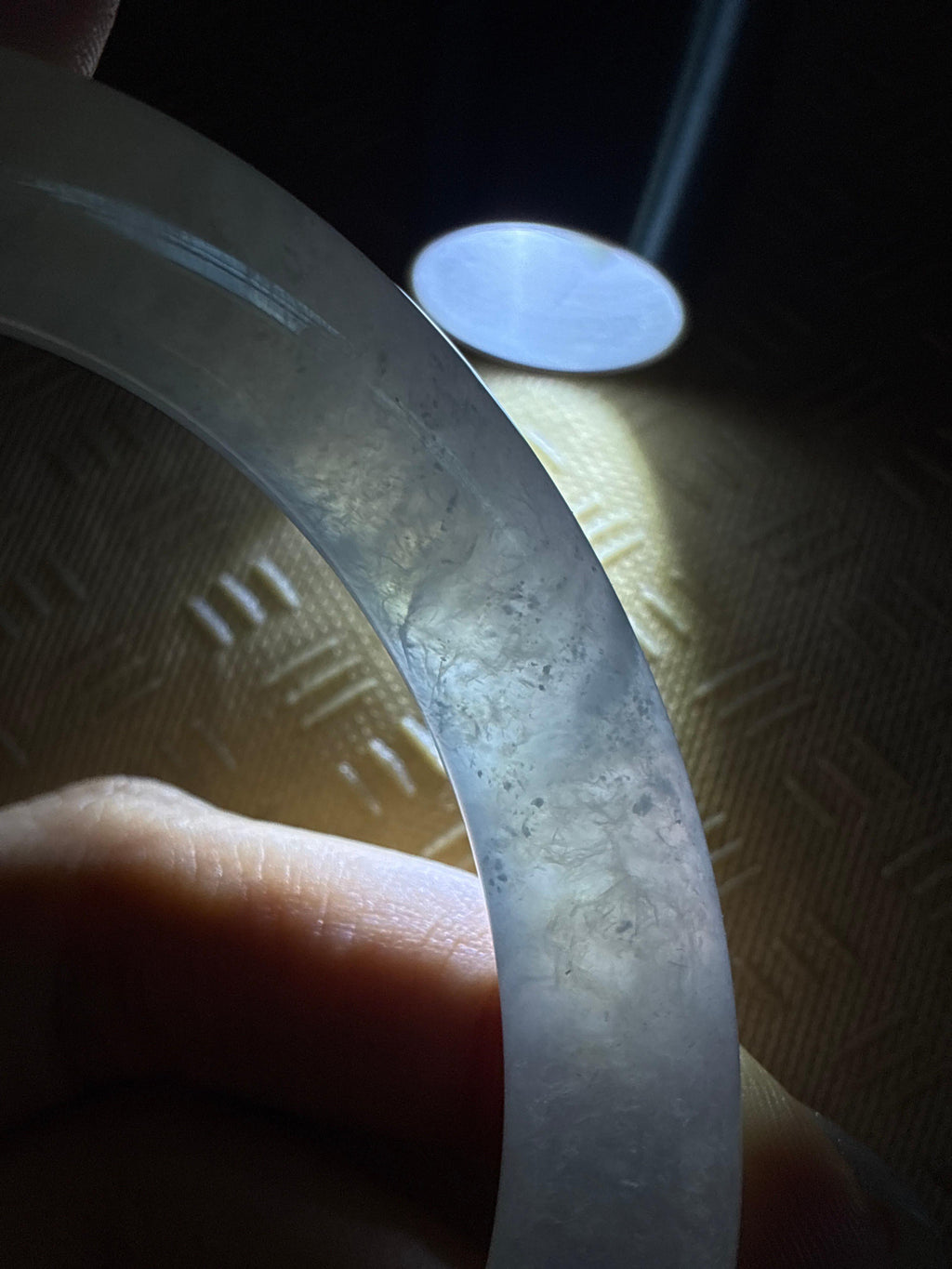 冰种带色圆条手镯 58圈（yc755554）