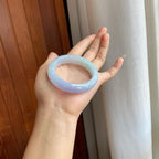 糯冰春带彩翡翠平安镯（51.8mm）（yc311411）