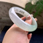 糯冰种晴底宽版轮胎手镯 57.8圈口 天然缅甸A货翡翠（yc376069）