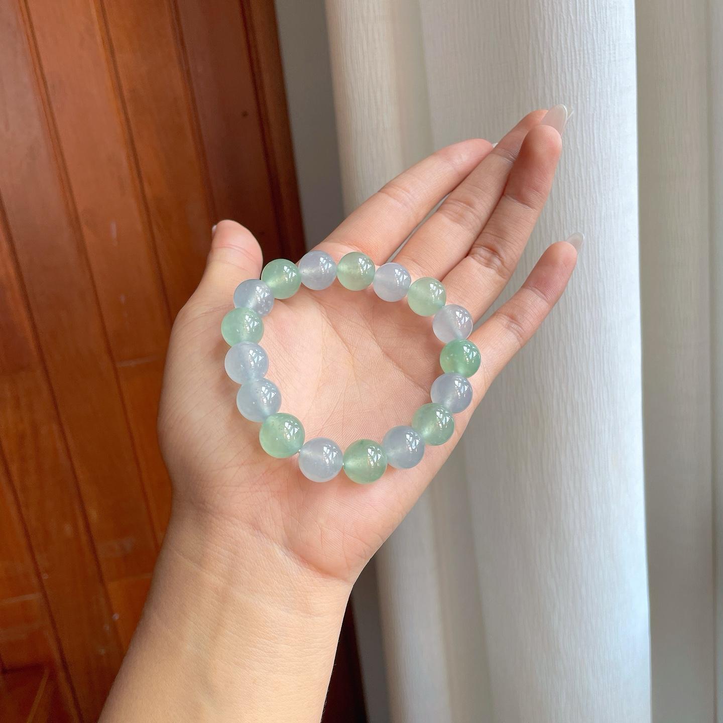 冰种玛卡龙翡翠珠串手串（yc266480）