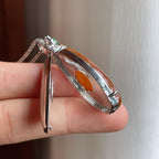 18k金镶冰种红翡翡翠福瓜（yc254054）