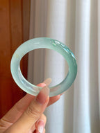 冰玻种带色翡翠平安镯（58.5mm）（yc269014）