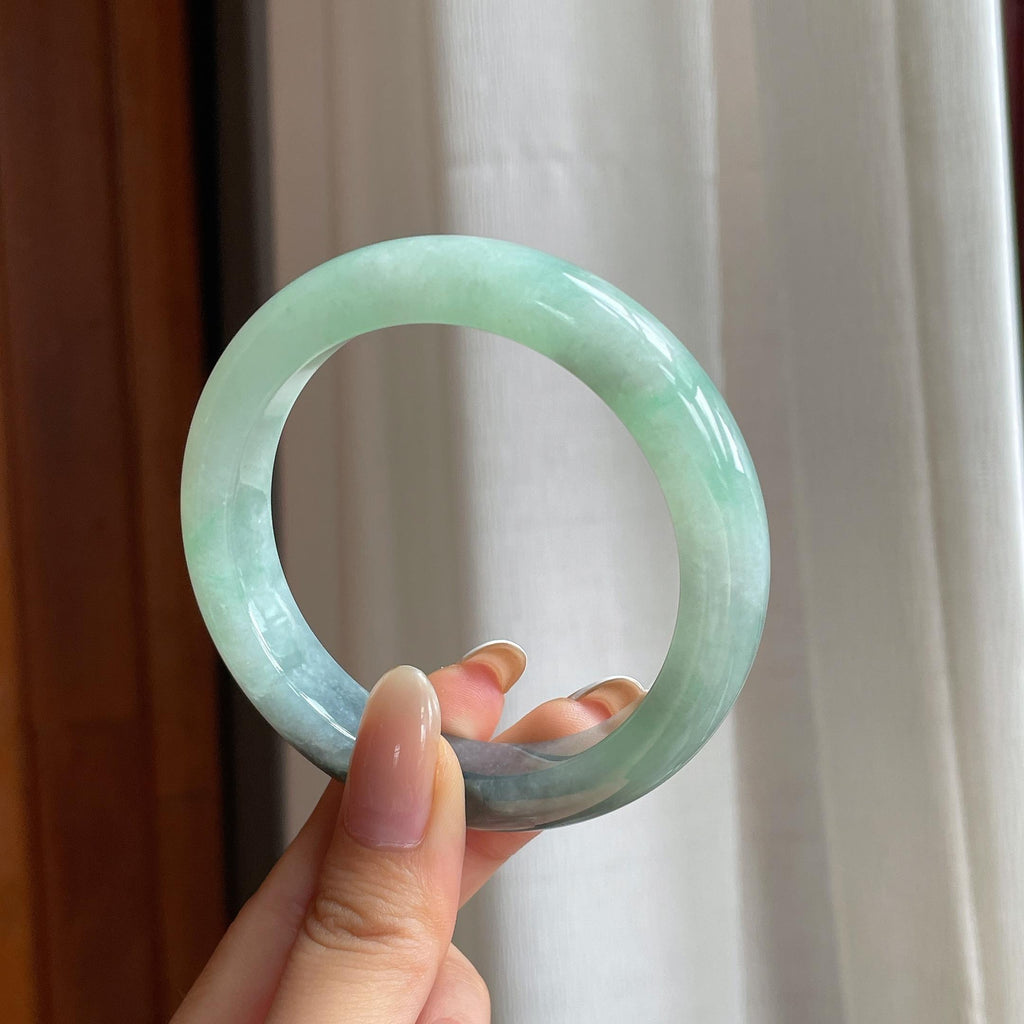 糯冰乌鸡特色翡翠平安镯（57.3mm)（yc417341）