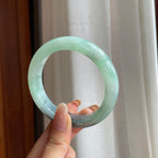 糯冰乌鸡特色翡翠平安镯（57.3mm)（yc417341）