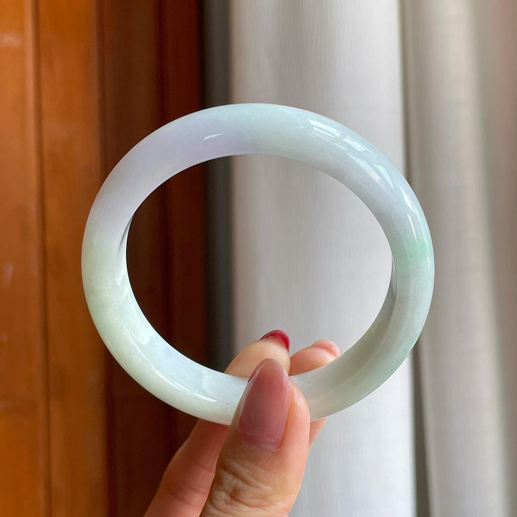 糯冰淡椿彩翡翠平安镯（57.3mm）（yc303080）