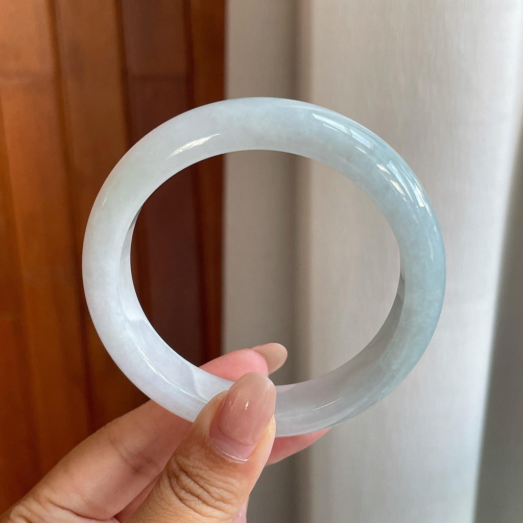 细糯冰淡底色正圈平安镯 56圈（yc714756）