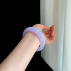 糯冰种紫罗兰翡翠平安镯（54.6mm)（yc349447）