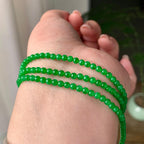 糯冰种阳绿小米珠链（161颗） 天然缅甸A货翡翠（yc355302）