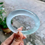 高冰种飘花圆条手镯（55.1mm）（yc246678）