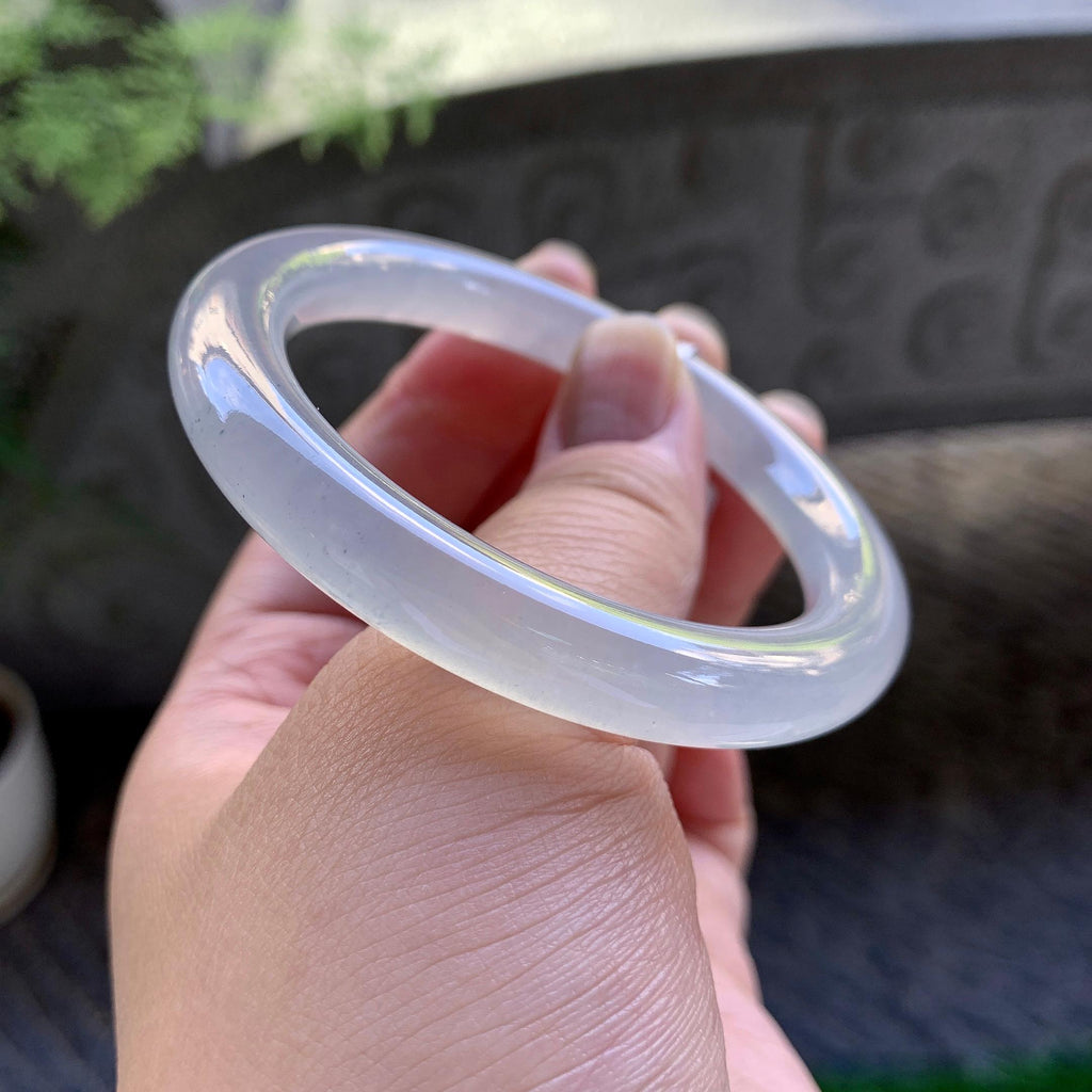 冰种无色圆条手镯（53.3mm）