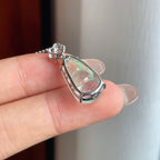 18k金镶冰种飘绿花翡翠豆子（yc244873）