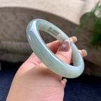 细糯种蓝水正圈平安镯57圈  天然缅甸A货翡翠（yc433682）