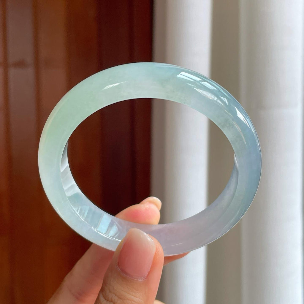 冰种晴底翡翠平安镯（57.8mm)（yc389561）