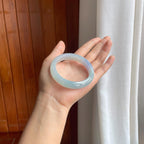 冰种淡紫罗兰翡翠平安镯（56mm）（yc397182）