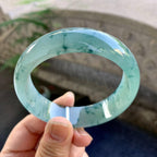糯冰种飘花宽版轮胎手镯（58.7mm）（yc264086）