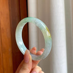 糯冰黄加绿翡翠平安镯（58.5mm)（yc362670）