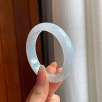 糯冰淡底色翡翠贵妃镯（53.7mm）（yc358327）
