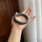 糯冰乌鸡翡翠平安镯（63mm）（yc318681）