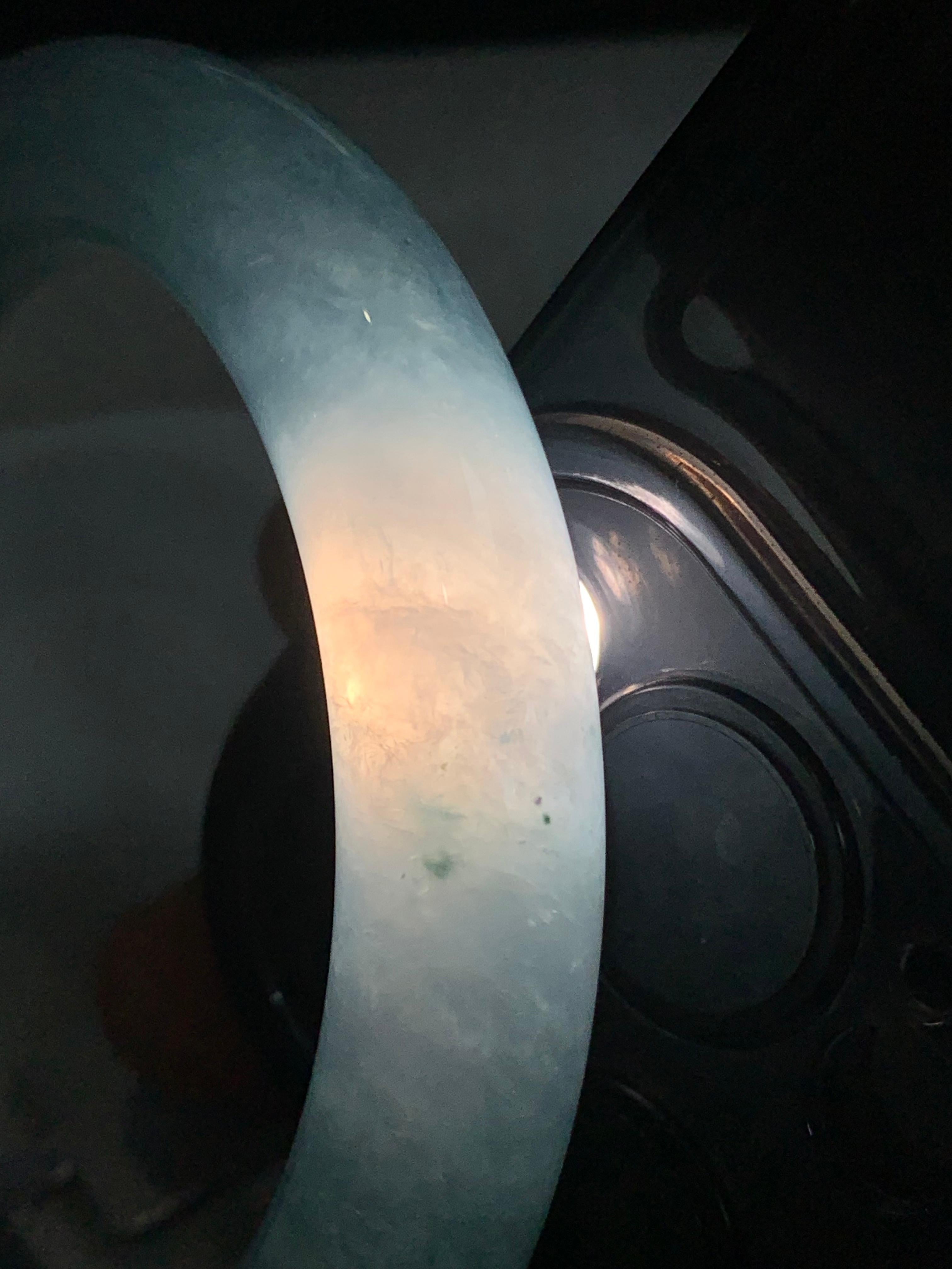 糯冰种晴水圆条手镯（56.4mm）（yc297183）