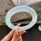 糯冰种飘花圆条手镯（54.2mm）（yc264046）