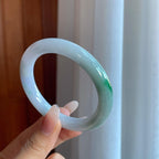 糯冰飘花翡翠圆条手镯（54.7mm）（yc266489）