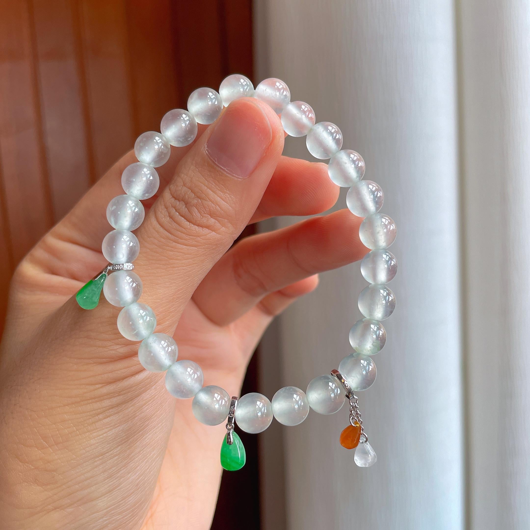 冰玻种无色珠串手串（yc358354）