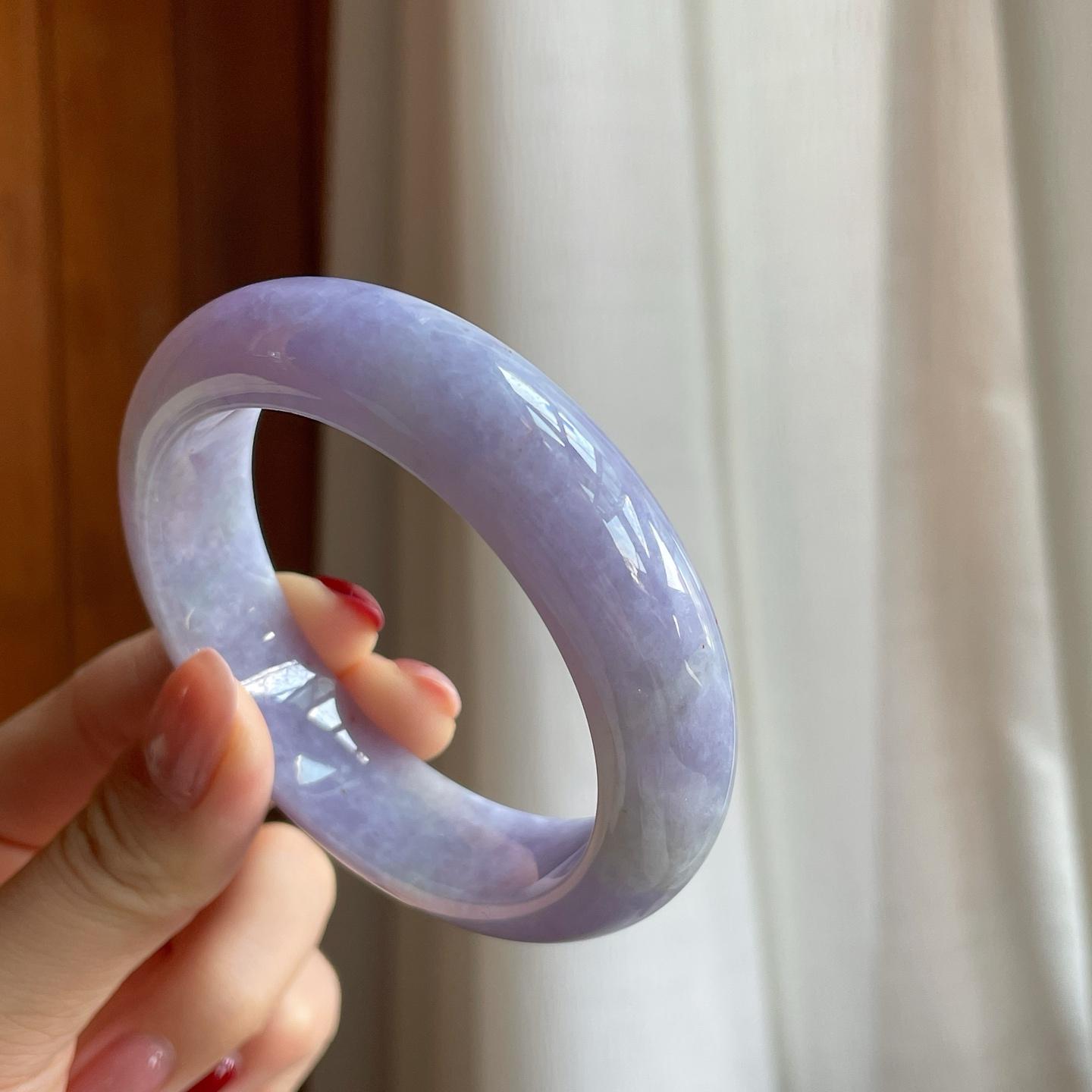 糯冰紫罗兰翡翠平安镯（56mm）（yc304408）