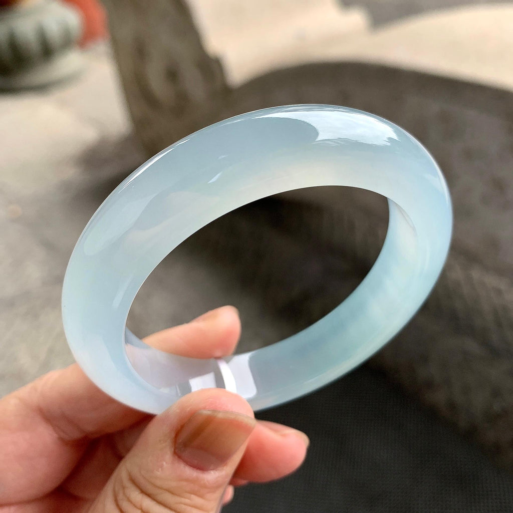 糯冰种淡晴底平安镯（54mm）（yc261147）