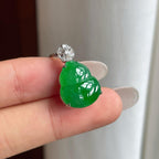 18k金钻镶糯冰满绿翡翠葫芦（yc261418）