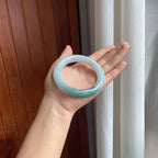 糯冰飘花翡翠圆条手镯（59mm）（yc414706）