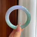 糯冰春带彩翡翠圆条手镯（56.8mm）（yc361773）