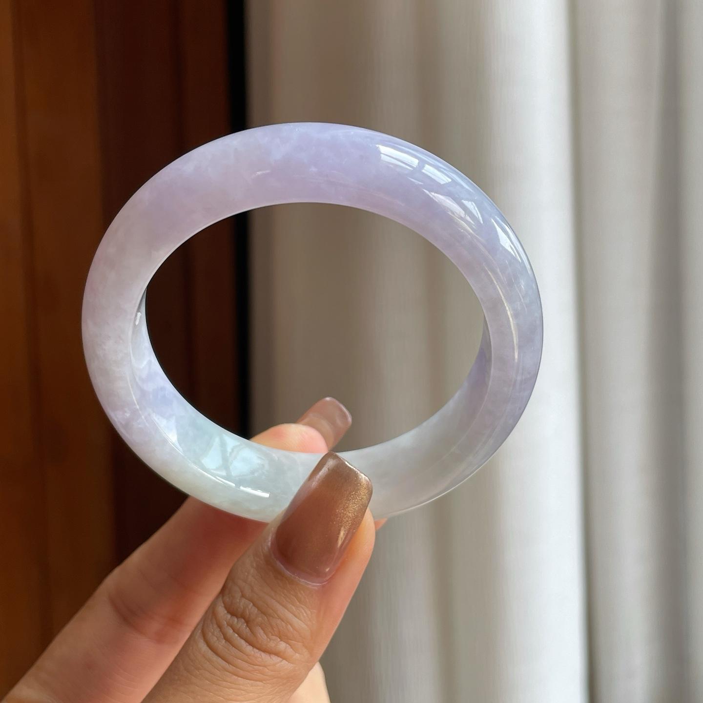 糯冰紫罗兰翡翠平安镯（54.5mm）（yc373911）