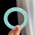 冰种晴底翡翠圆条手镯（57.4mm)（yc324023）