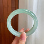 糯冰种晴底翡翠平安镯（55.3mm)（yc363406）