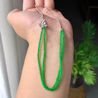 18K金钻镶糯冰种满绿小米珠链/手链（两用款）（yc252059）