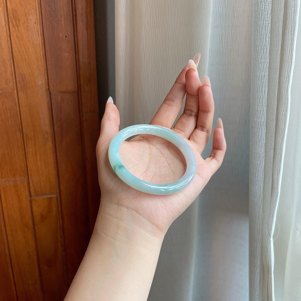 糯冰晴底飘花翡翠美人条手镯（56.8mm）（yc283253）