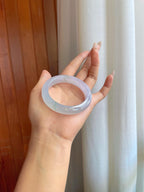 冰种飘花翡翠平安镯（52.8mm）（yc268252）