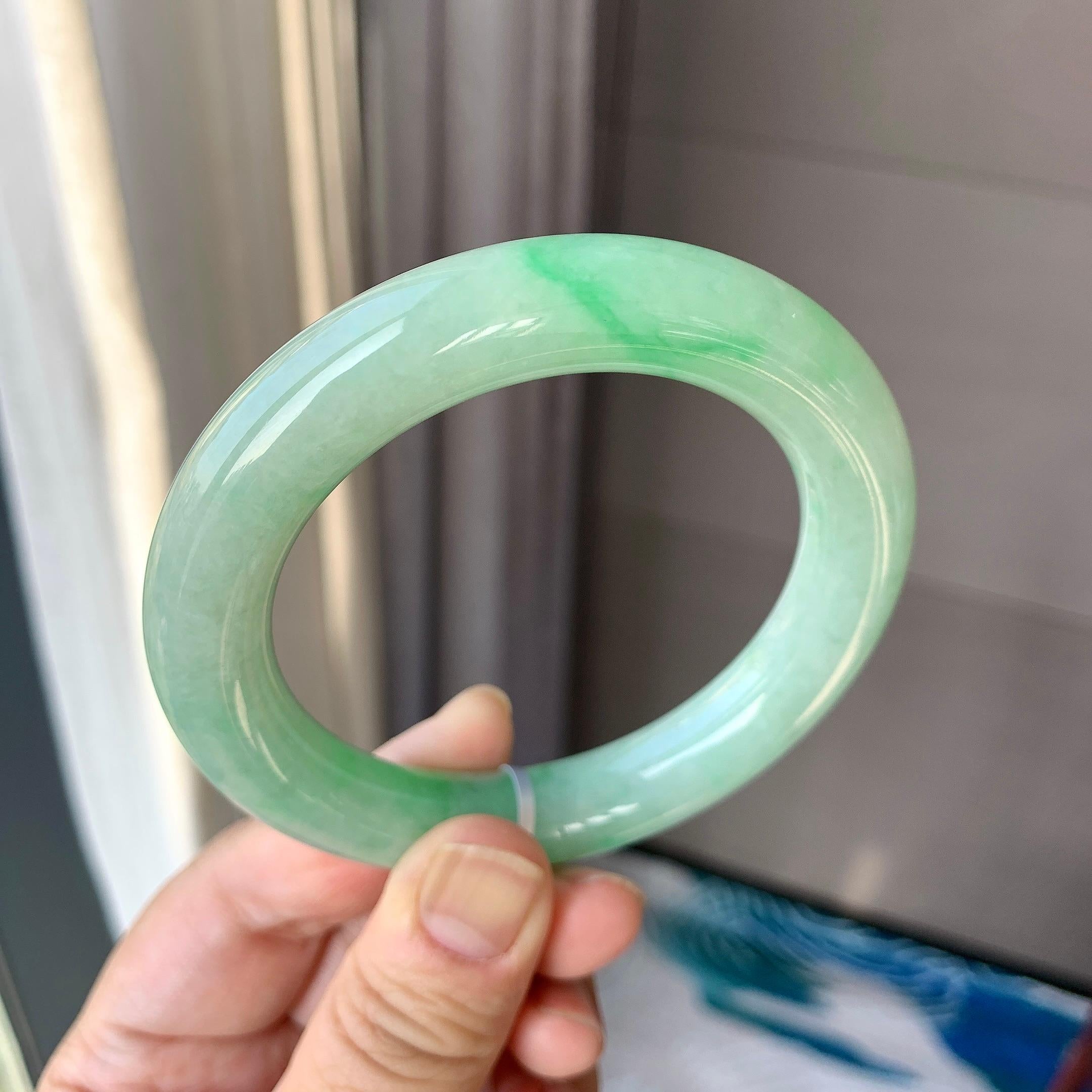 细糯种飘花圆条手镯（57.5mm）（yc262773）