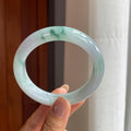 糯冰飘花翡翠平安镯（58.5mm）（yc423127）
