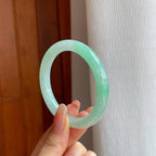 糯冰晴水翡翠圆条手镯（53mm)（yc370371）