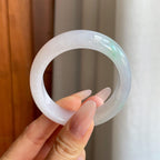糯冰白底青翡翠贵妃镯（53mm）（yc277418）