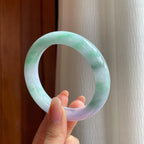 糯冰春带彩翡翠平安镯（58mm)（yc345537）