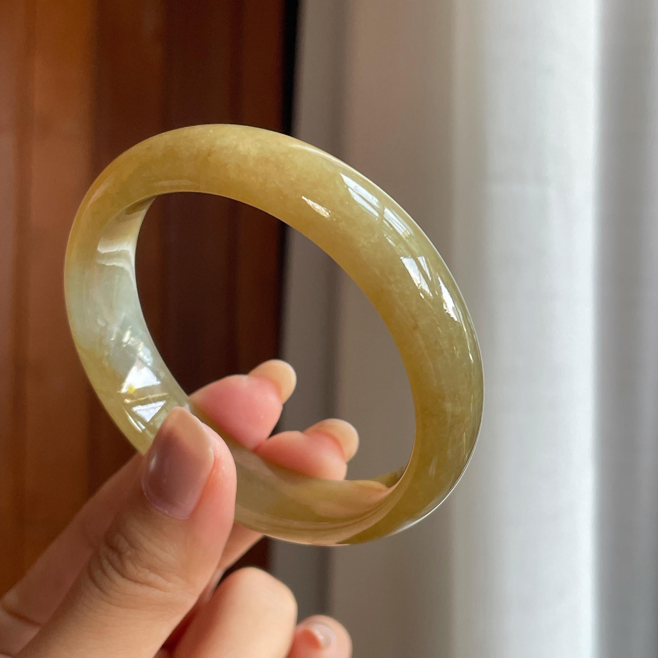 冰箱黄翡翡翠平安镯（57.6mm）（yc423972）