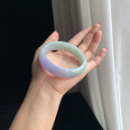 糯冰紫罗兰宽版翡翠平安镯（62mm）（yc373567）